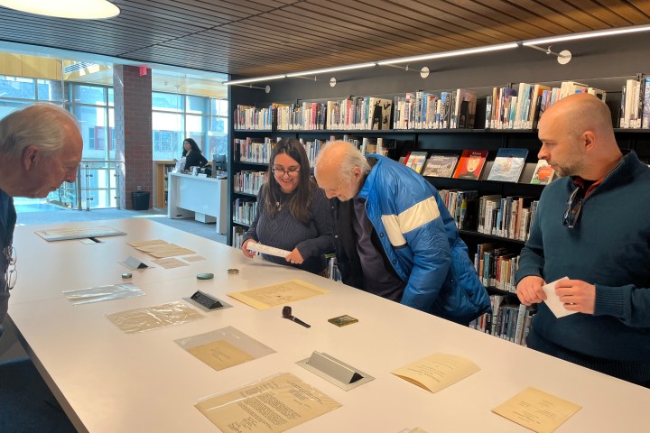 a group of people sitting at a table