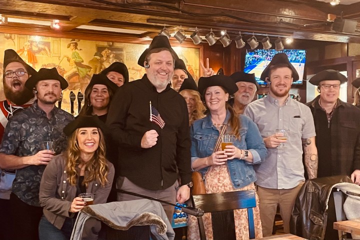 a group of people posing for a photo